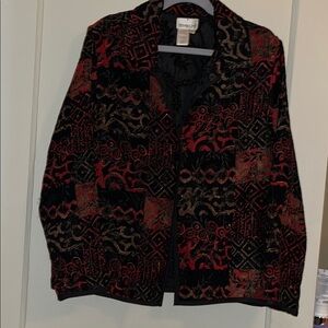 Coldwater Creek Women's Black and Red Reversible Jacket